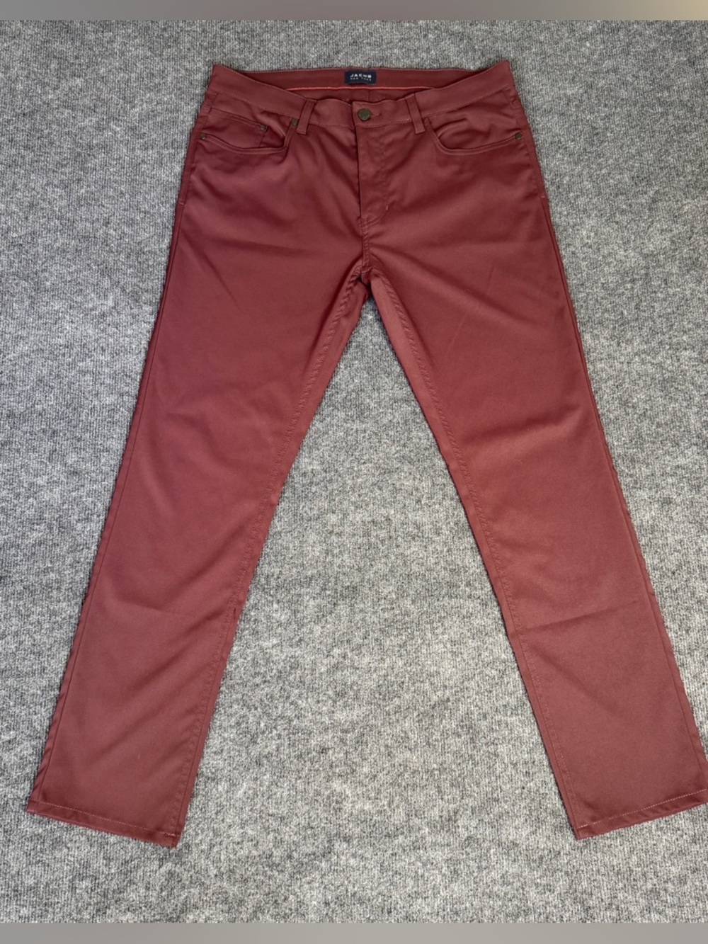 JACHS New York Slim Fit Pants Men’s 34x32 Burgundy